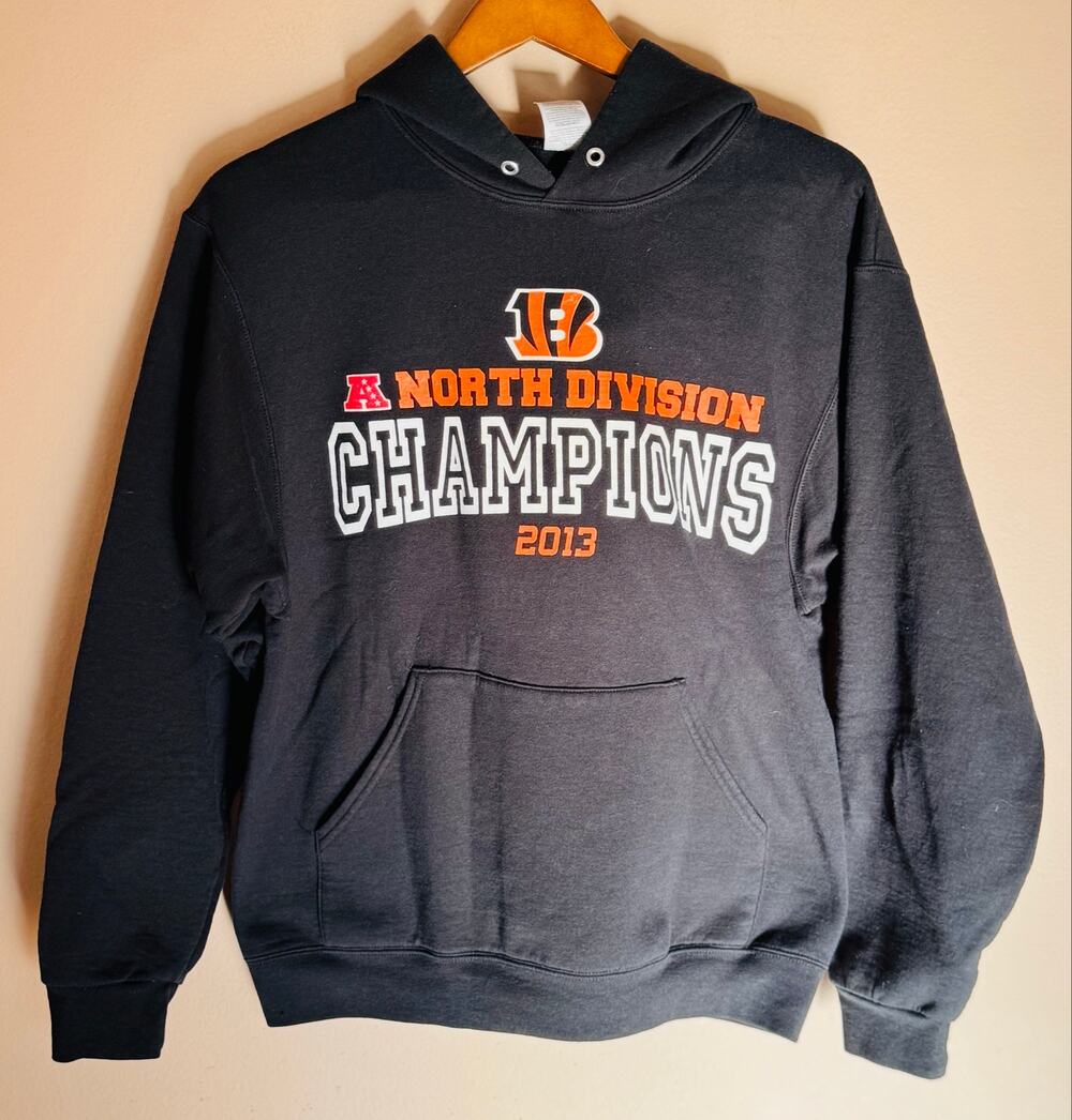Jerzees Bengals Black Hoodie 2013 North Division Champs Medium